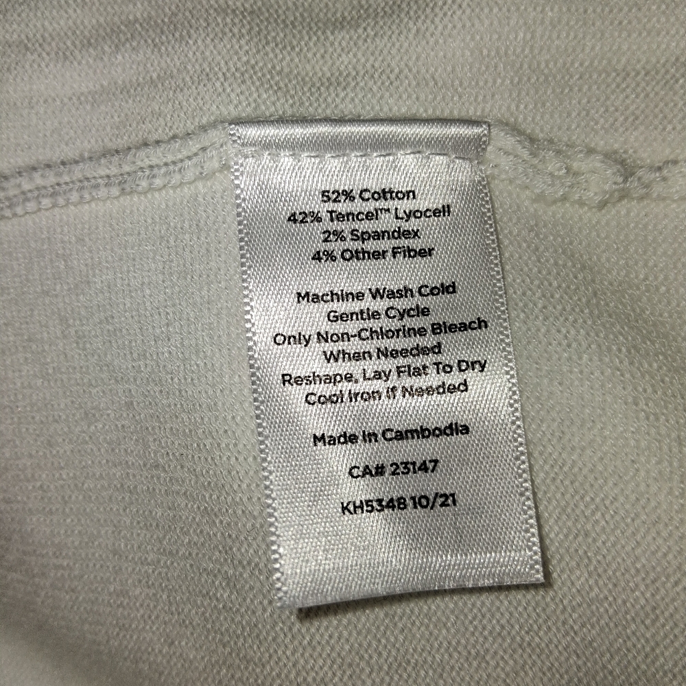 Talbots Plus Petite Women Size 2XP White Scalloped Button-Down Shirt - Picture 5 of 16